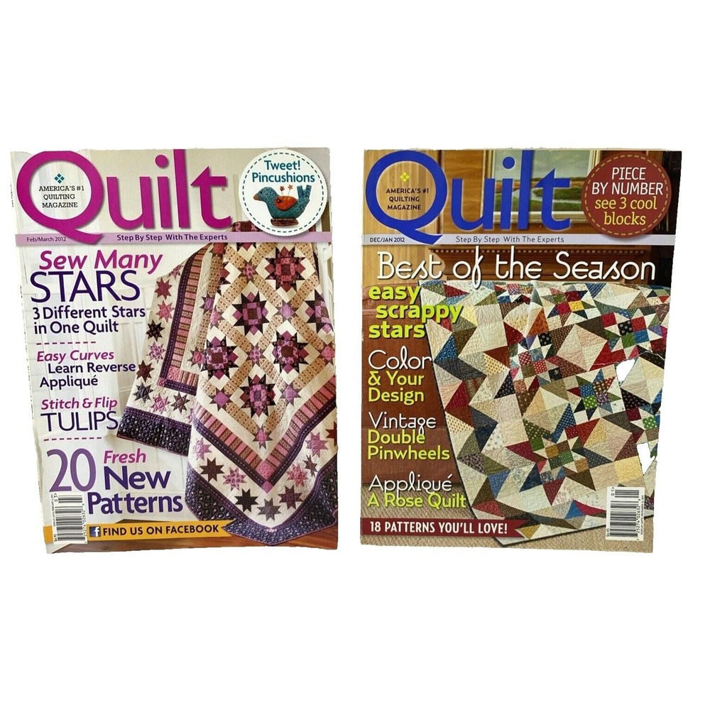 2 Quilt Magazines Feb/March‎ 2012 and Dec/Jan 2012 Quilt Patterns & Projects